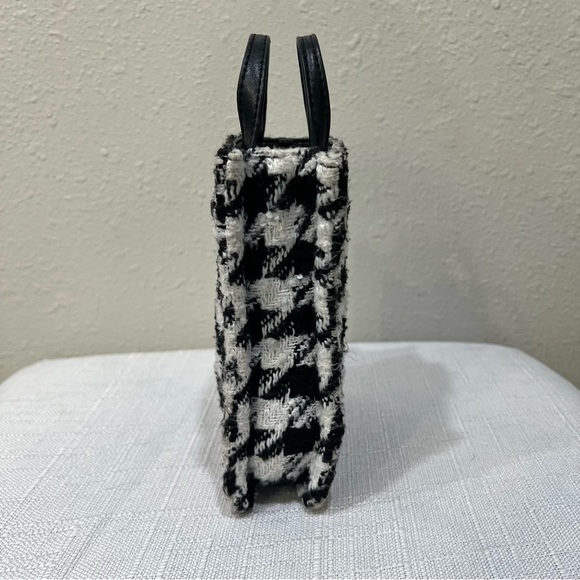 DKNY Magnolia Houndstooth Mini Tote Bag in Black and White.  Small Purse. - Picture 4 of 6